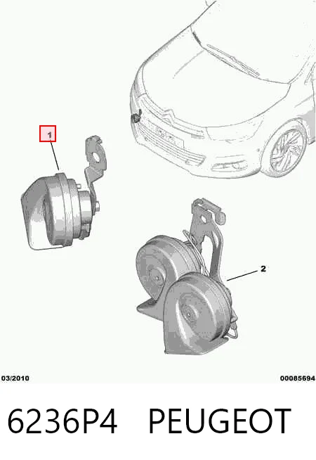Sinal sonoro (cláxon) Citroen C4 II B7 ao melhor preço