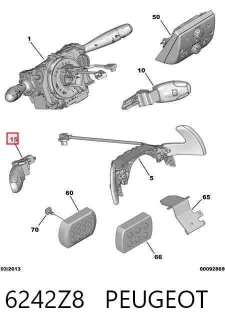 6242Z8 Peugeot/Citroen Comutador de controlo de cruzeiro