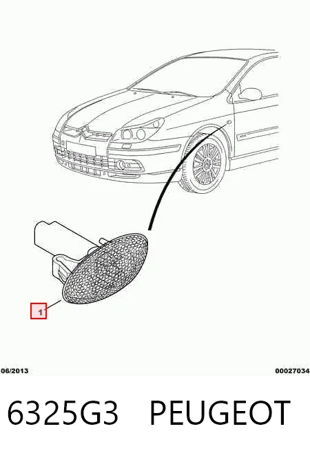 6325G3 Peugeot/Citroen Luz intermitente no pára-lama
