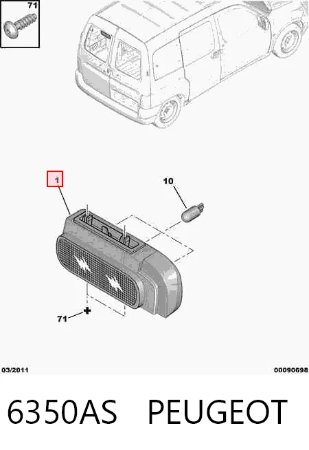 Sinal de parada traseiro adicional para Citroen Berlingo  M