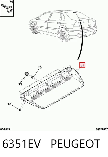 Sinal de parada traseiro adicional Citroen C5  DC ao melhor preço