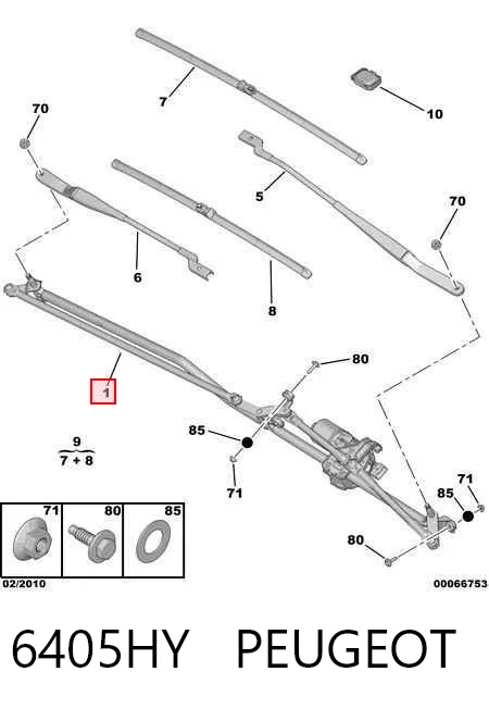  Trapézio de limpador pára-brisas Peugeot 308 I hatchback (4A, 4C) (2007 - 2014) I