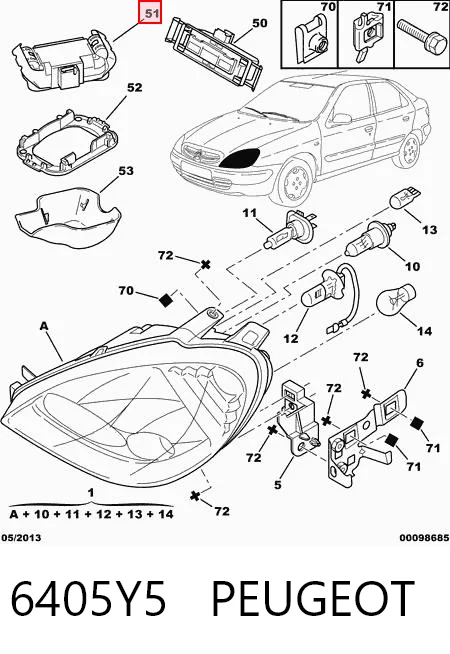 Sensor de chuva Citroen Xsara  N68 ao melhor preço