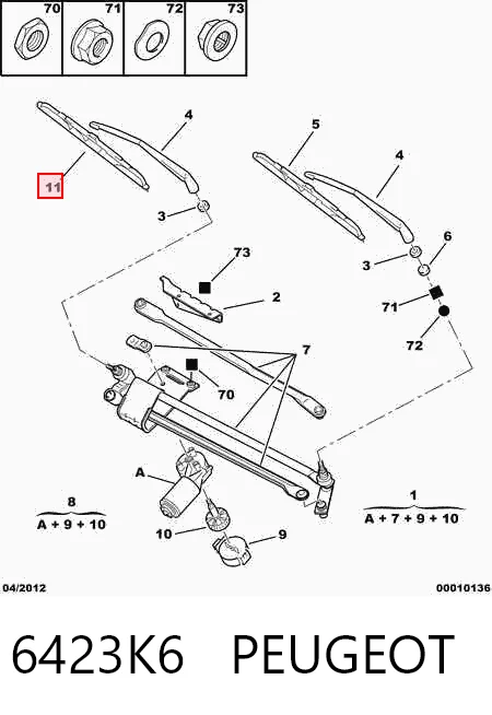 Limpa-pára-brisas do pára-brisas de condutor para Citroen AX  ZA