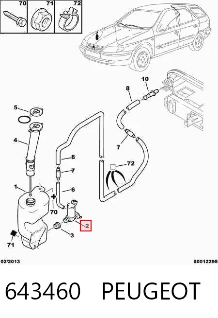 643460 Peugeot/Citroen Bomba de motor de fluido para lavador de vidro dianteiro