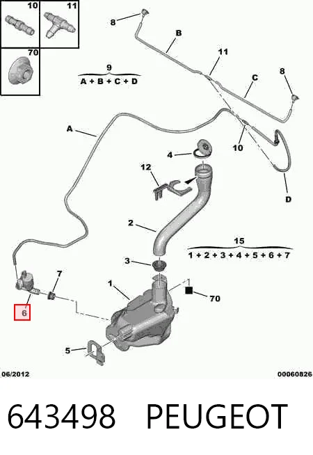 643498 Peugeot/Citroen Bomba de motor de fluido para lavador de vidro dianteiro