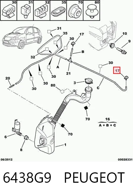 Compre 9681415788 Fiat/Alfa/Lancia Injetor de fluido para lavador de pára-brisas