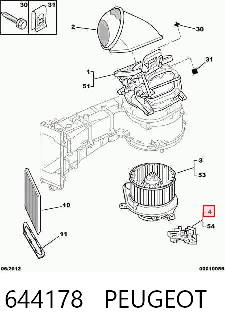 644178 Peugeot/Citroen Resistor (resistência) de ventilador de forno (de aquecedor de salão)