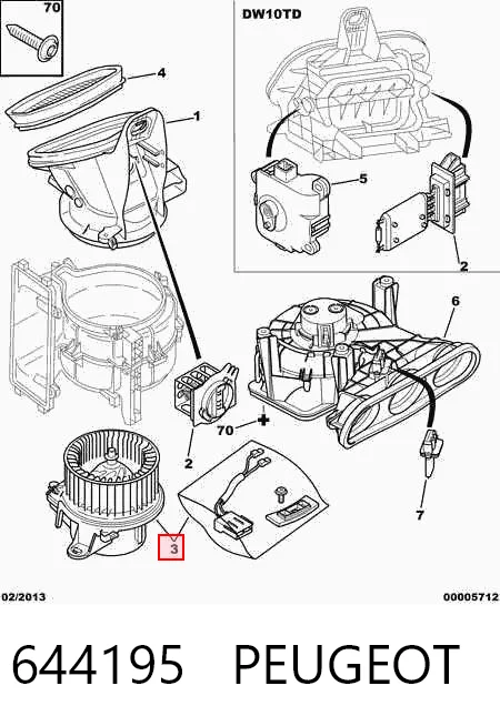 644195 Peugeot/Citroen Motor de ventilador de forno (de aquecedor de salão)