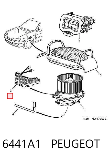 6441A1 Peugeot/Citroen Resistor (resistência) de ventilador de forno (de aquecedor de salão)