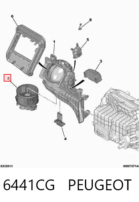 6441CG Peugeot/Citroen Motor de ventilador de forno (de aquecedor de salão)