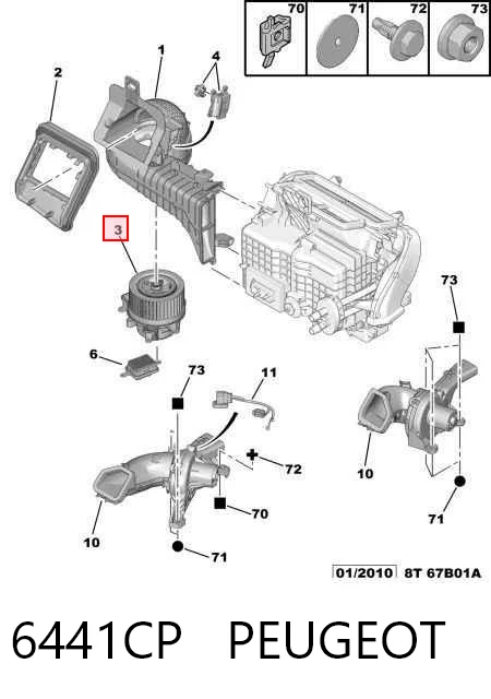 6441CP Peugeot/Citroen Motor de ventilador de forno (de aquecedor de salão)