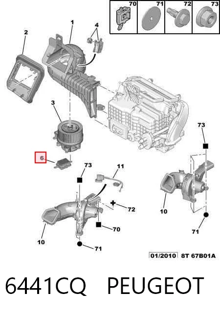 6441CQ Peugeot/Citroen Resistor (resistência) de ventilador de forno (de aquecedor de salão)