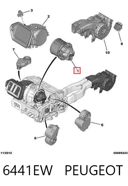 6441EW Peugeot/Citroen Motor de ventilador de forno (de aquecedor de salão)