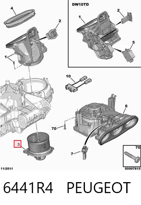 6441R4 Peugeot/Citroen Motor de ventilador de forno (de aquecedor de salão)