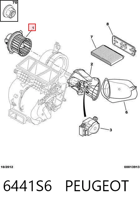 6441S6 Peugeot/Citroen Motor de ventilador de forno (de aquecedor de salão)