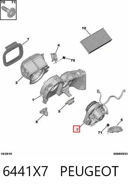 Motor de ventilador de forno (de aquecedor de salão) para Fiat Scudo  270