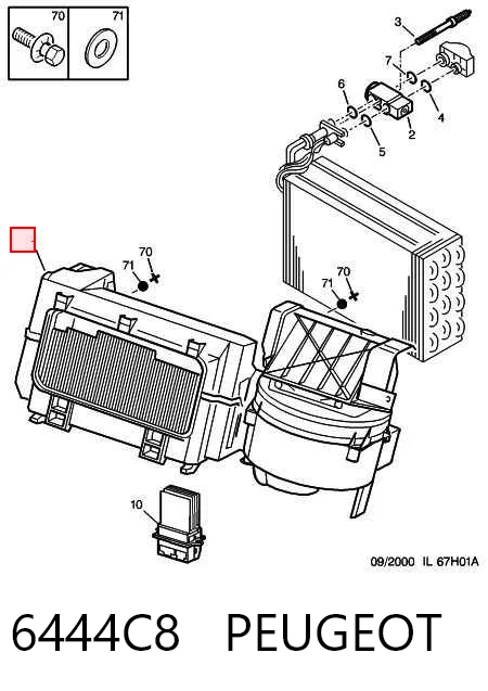  Vaporizador de aparelho de ar condicionado Peugeot 406 coupé (8C) (1997 - 2004) 