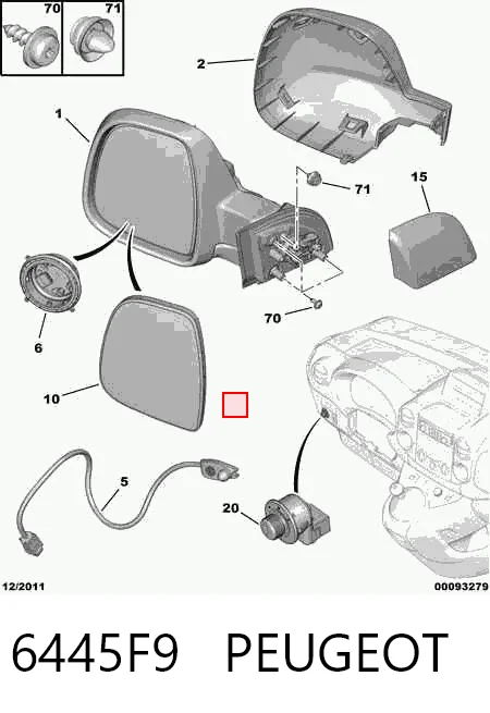 6445F9 Peugeot/Citroen Sensor de temperatura do meio ambiente
