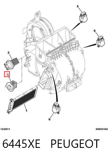 6445XE Peugeot/Citroen Resistor (resistência) de ventilador de forno (de aquecedor de salão)