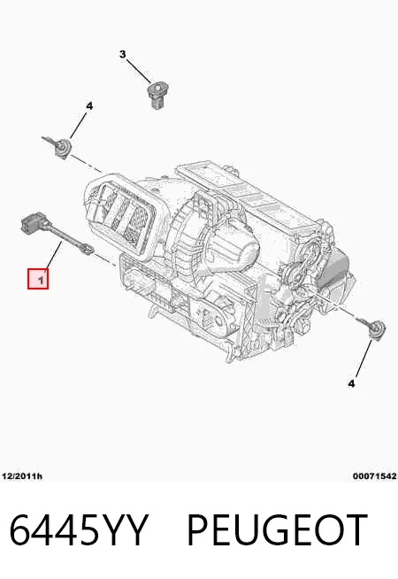 6445YY Peugeot/Citroen Sensor de temperatura do vaporizador