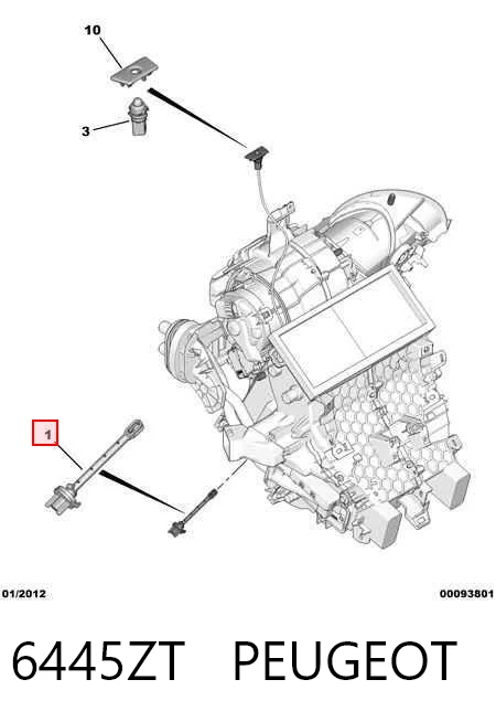 Sensor de temperatura de ar no salão 95517555 Opel