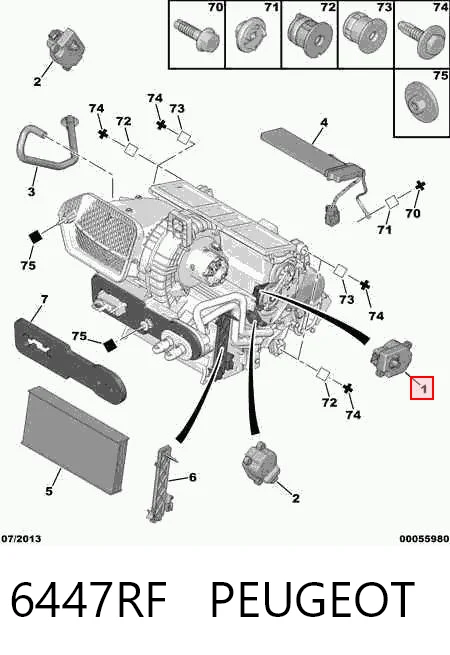 Acionamento de comporta de forno para Peugeot 407  6D