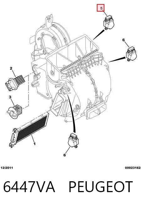Acionamento de comporta de forno para Citroen C3 II A51