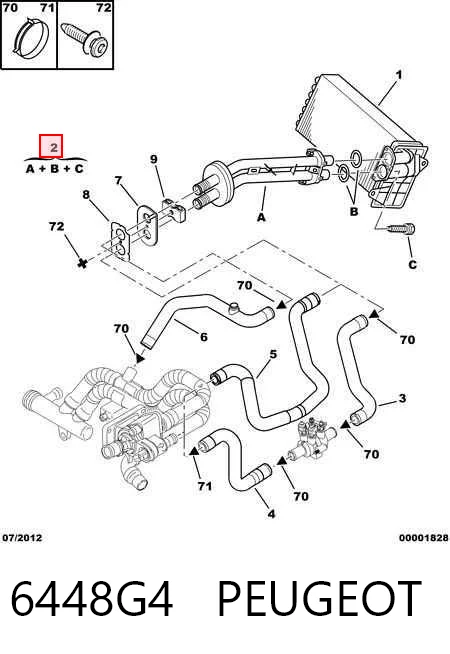 6448G4 Peugeot/Citroen Mangueira do radiador de aquecedor (de forno), dupla