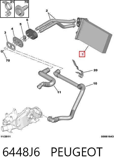 Compre Radiador de forno (de aquecedor) Peugeot 607 