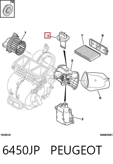 6450JP Peugeot/Citroen Resistor (resistência) de ventilador de forno (de aquecedor de salão)
