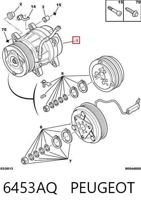 6453AQ Peugeot/Citroen Compressor de aparelho de ar condicionado