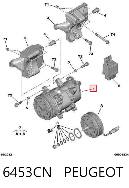 6453CN Peugeot/Citroen Compressor de aparelho de ar condicionado