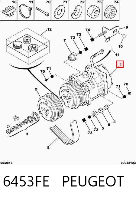 6453FE Peugeot/Citroen Compressor de aparelho de ar condicionado