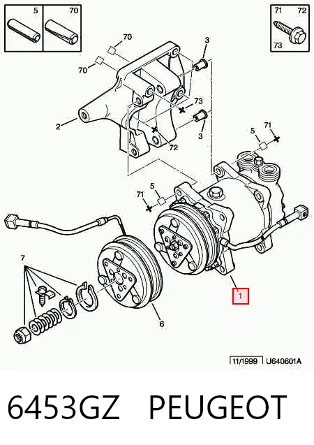 6453GZ Peugeot/Citroen Compressor de aparelho de ar condicionado