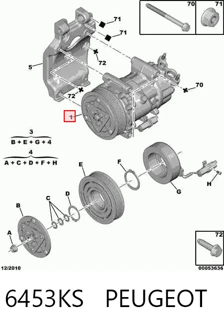 6453KS Peugeot/Citroen Compressor de aparelho de ar condicionado