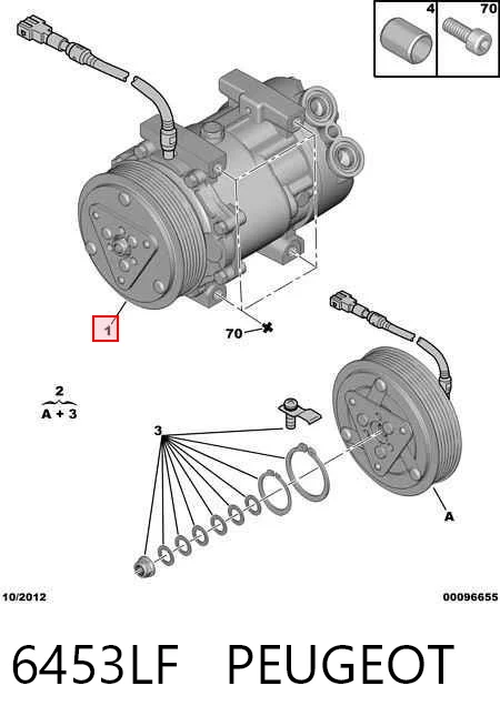 6453LF Peugeot/Citroen Compressor de aparelho de ar condicionado