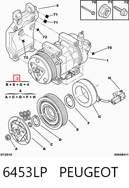 Acoplamento (bobina magnética) do compressor de aparelho de ar condicionado para Citroen C3 FC