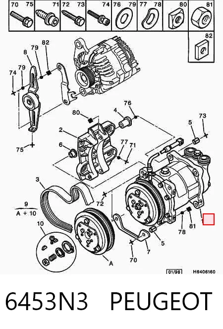 Compressor de aparelho de ar condicionado Citroen AX hatchback (ZA) (1986 - 1998) 