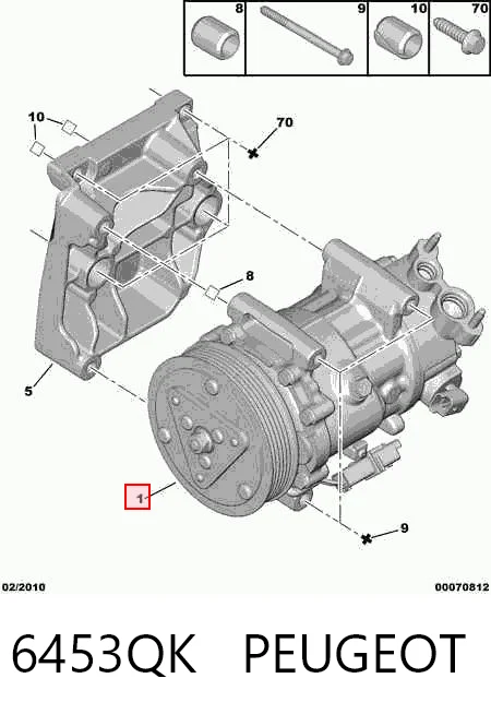 6453QK Peugeot/Citroen Compressor de aparelho de ar condicionado