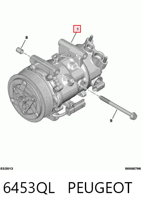 6453QL Peugeot/Citroen Compressor de aparelho de ar condicionado