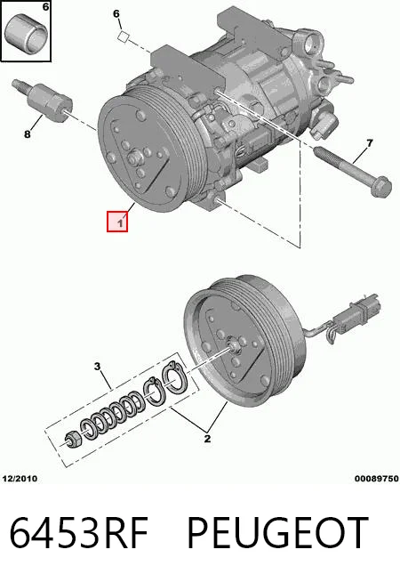 6453RF Peugeot/Citroen Compressor de aparelho de ar condicionado