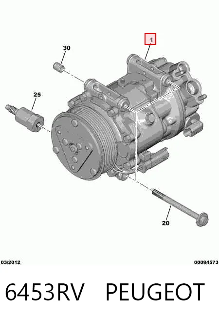6453RV Peugeot/Citroen Compressor de aparelho de ar condicionado