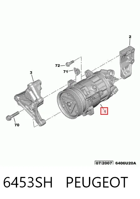 6453SH Peugeot/Citroen Compressor de aparelho de ar condicionado