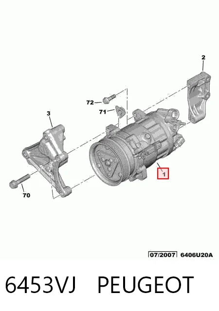 6453VJ Peugeot/Citroen Compressor de aparelho de ar condicionado