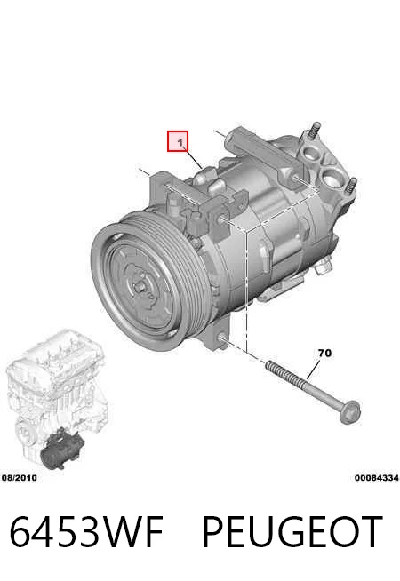 6453WF Peugeot/Citroen Compressor de aparelho de ar condicionado