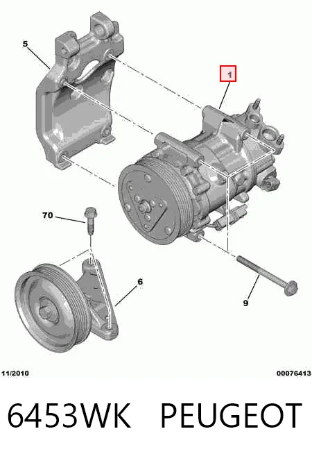 6453WK Peugeot/Citroen Compressor de aparelho de ar condicionado