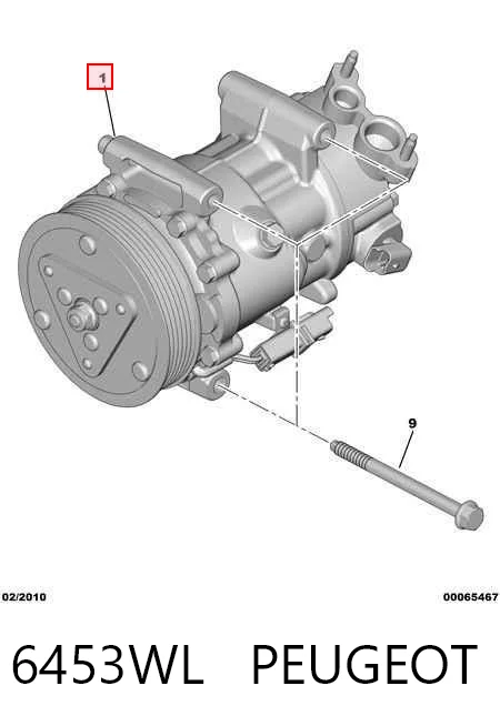 6453WL Peugeot/Citroen Compressor de aparelho de ar condicionado
