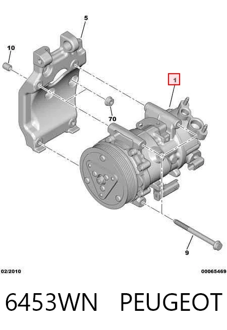 6453WN Peugeot/Citroen Compressor de aparelho de ar condicionado