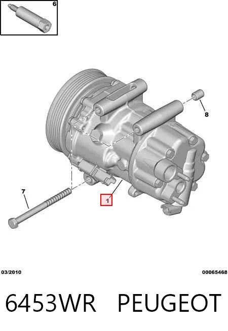 6453WR Peugeot/Citroen Compressor de aparelho de ar condicionado